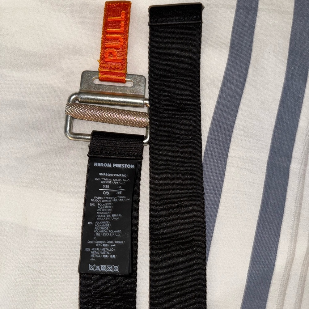 Heron Preston Black and Orange Belt